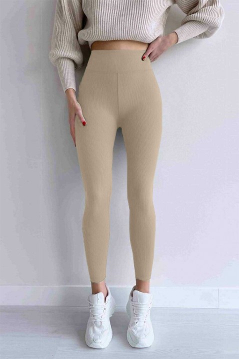 Legginsy ODELMIFA BEIGE, Kolor :  beżowy, IVET.PL - Modna odzież