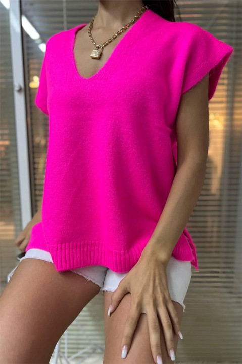 Sweter bez rękawów MERONDA FUCHSIA, Kolor : fuksja, IVET.PL - Modna odzież