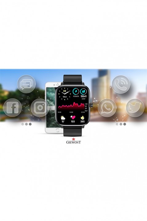 Smartwatch Giewont Dynamic SmartCall GW230-2, Kolor : czarny, IVET.PL - Modna odzież