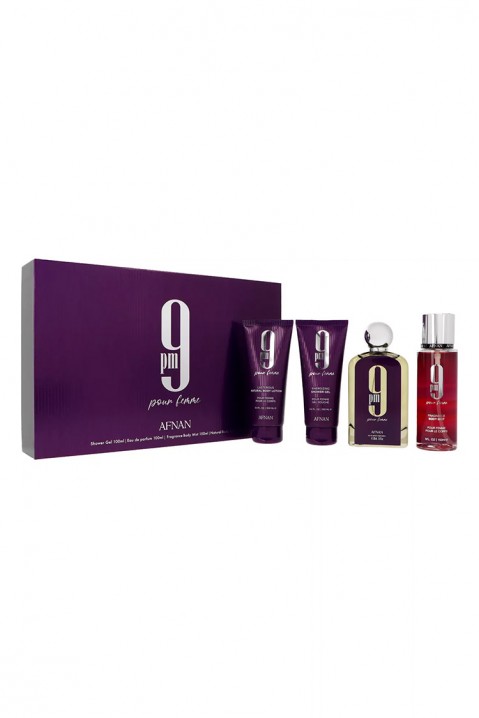 Zestaw damski Afnan 9pm Pour Femme EDP 100 ml + Shower Gel 100 ml + Body Mist 150 ml + Body Lotion 100 mlIVET.PL - Modna odzież