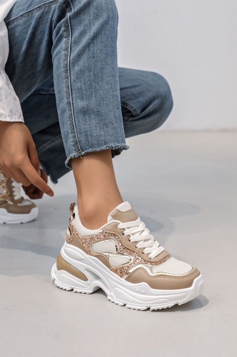 Sneakersy SALMERA BEIGE, Kolor :  beżowy, IVET.PL - Modna odzież