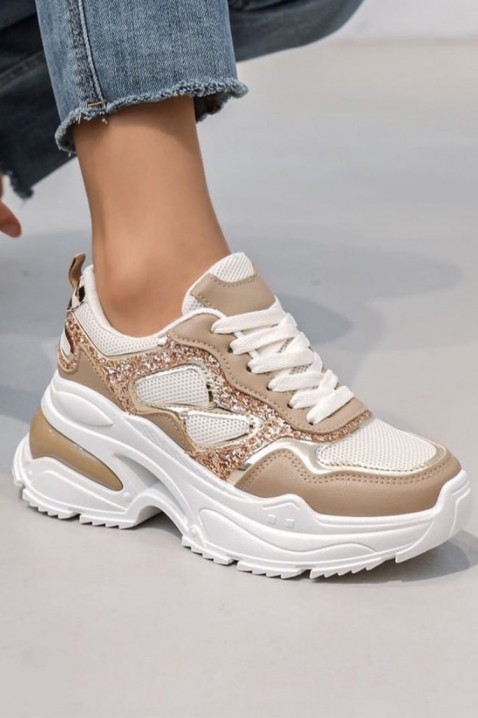 Sneakersy SALMERA BEIGE, Kolor :  beżowy, IVET.PL - Modna odzież