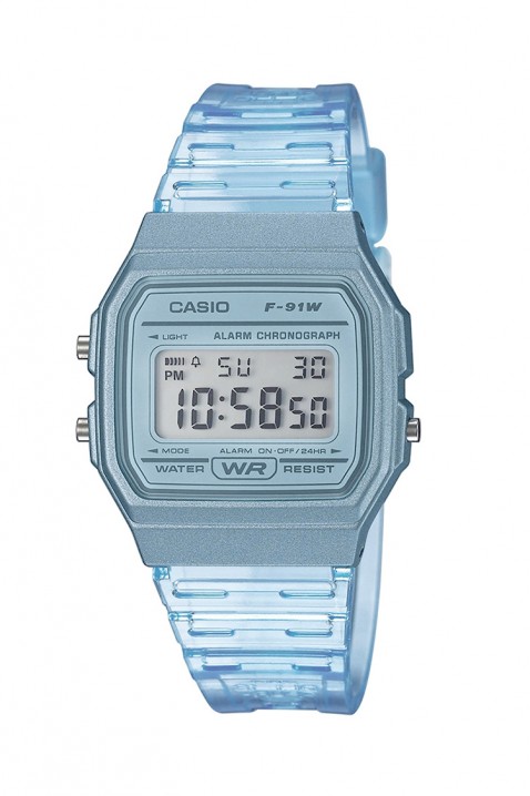 Dziecięcy zegarek Casio F-91WS-2DF, Kolor : chabrowy, IVET.PL - Modna odzież