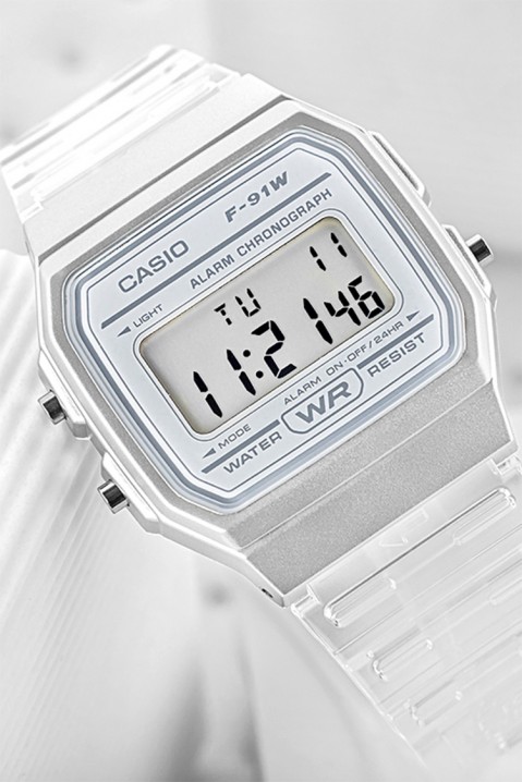 Dziecięcy zegarek Casio F-91WS-7DF, Kolor : biały, IVET.PL - Modna odzież