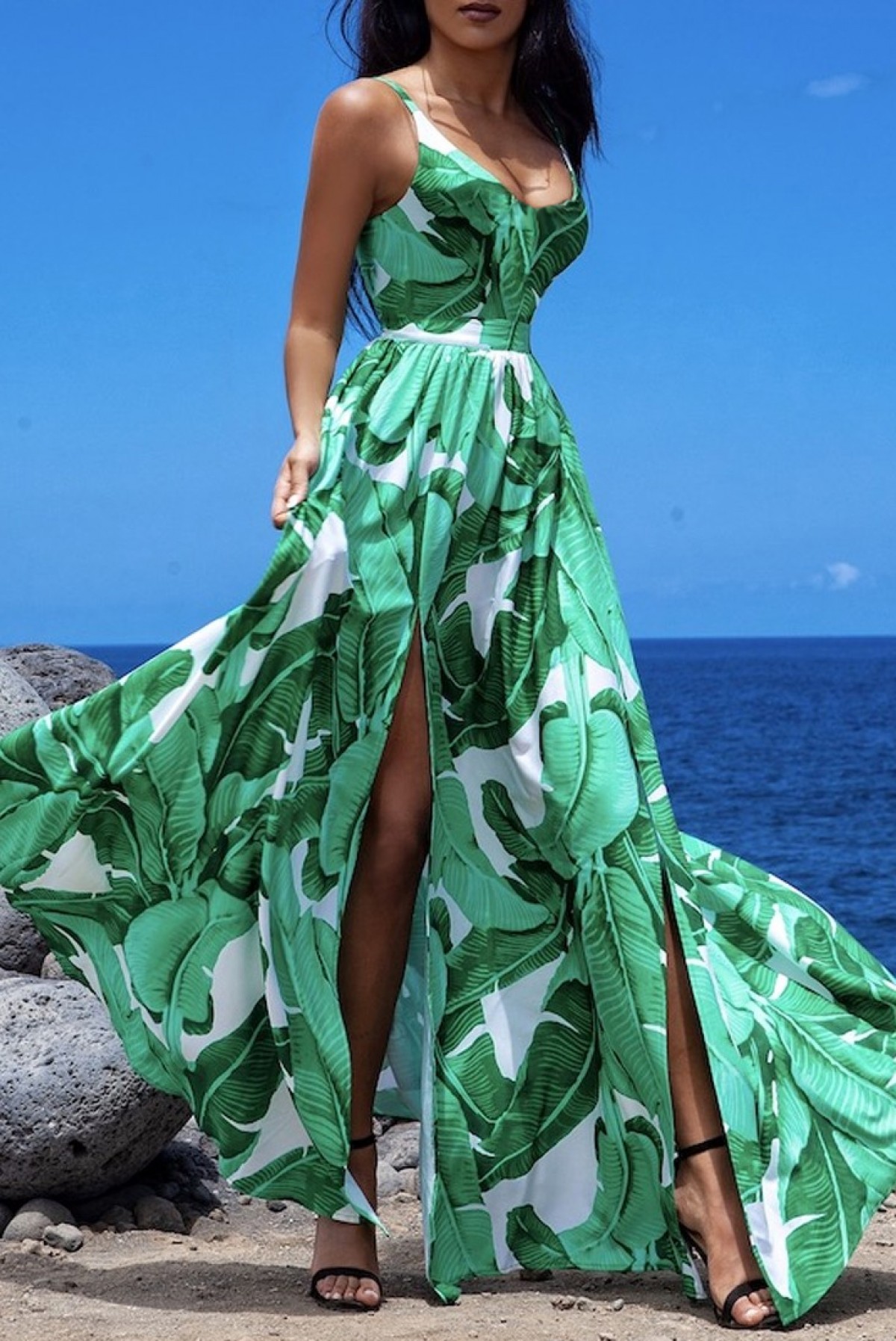 Sukienka SELZORDA, Cena  zł, Kolor : biały z zielonym  -  Modna odzież